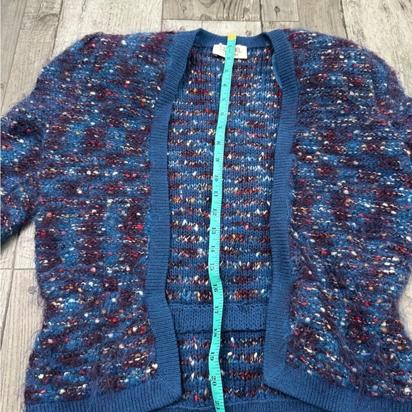 Vintage 80s St John For L. Magnin Variegated Cardigan Mohair Knit Sweater - Picture 6 of 7
